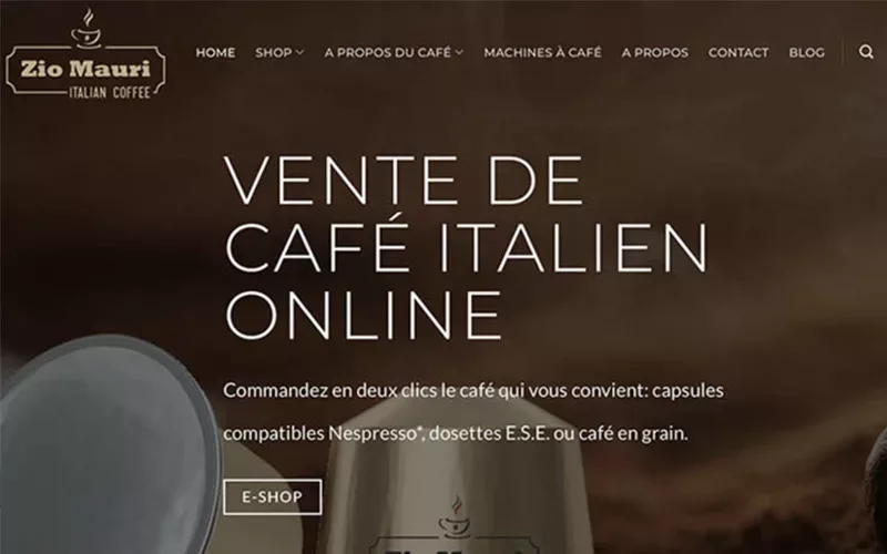 Création d'une boutique en ligne pour les cafés Zio Mauri