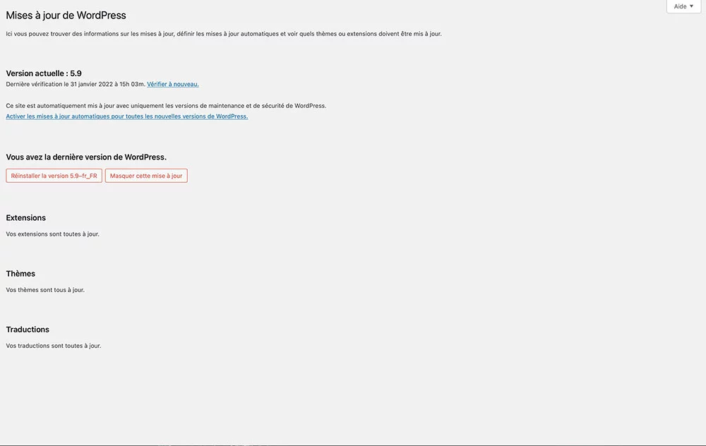 La gestion de votre site sur WordPress