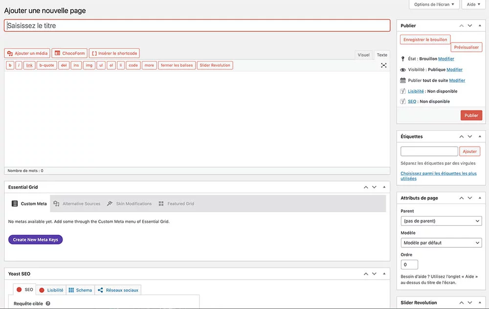 Création de pages Web individuelles